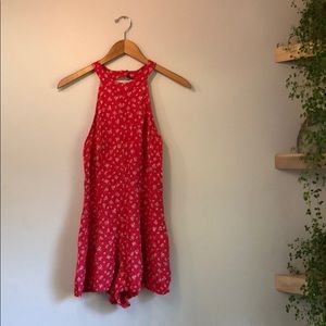 Kimchi Blue Red Floral Romper